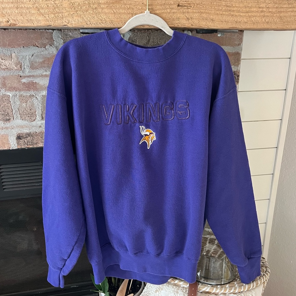 Vintage 90’s Vikings embroidered Lee crew neck sweatshirt sz Large